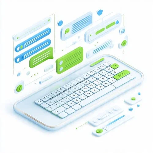 In‑keyboard translation flow inserting text into a chat bubble